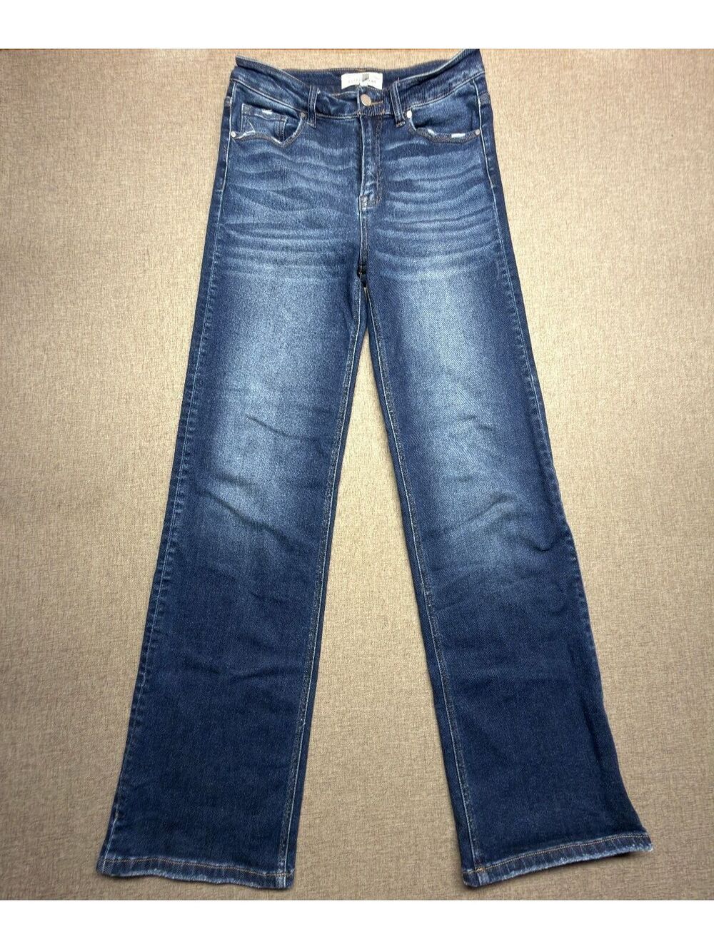 RISEN Jeans Size 7/28 High Rise Wide Leg Flare Jeans Dark Wash